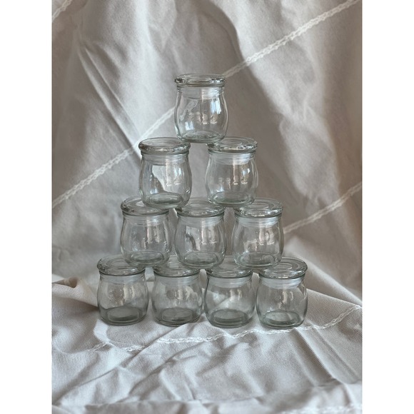 10 glass Apothecary jars with glass lid 2 ounce glass jar for candles - Picture 4 of 9